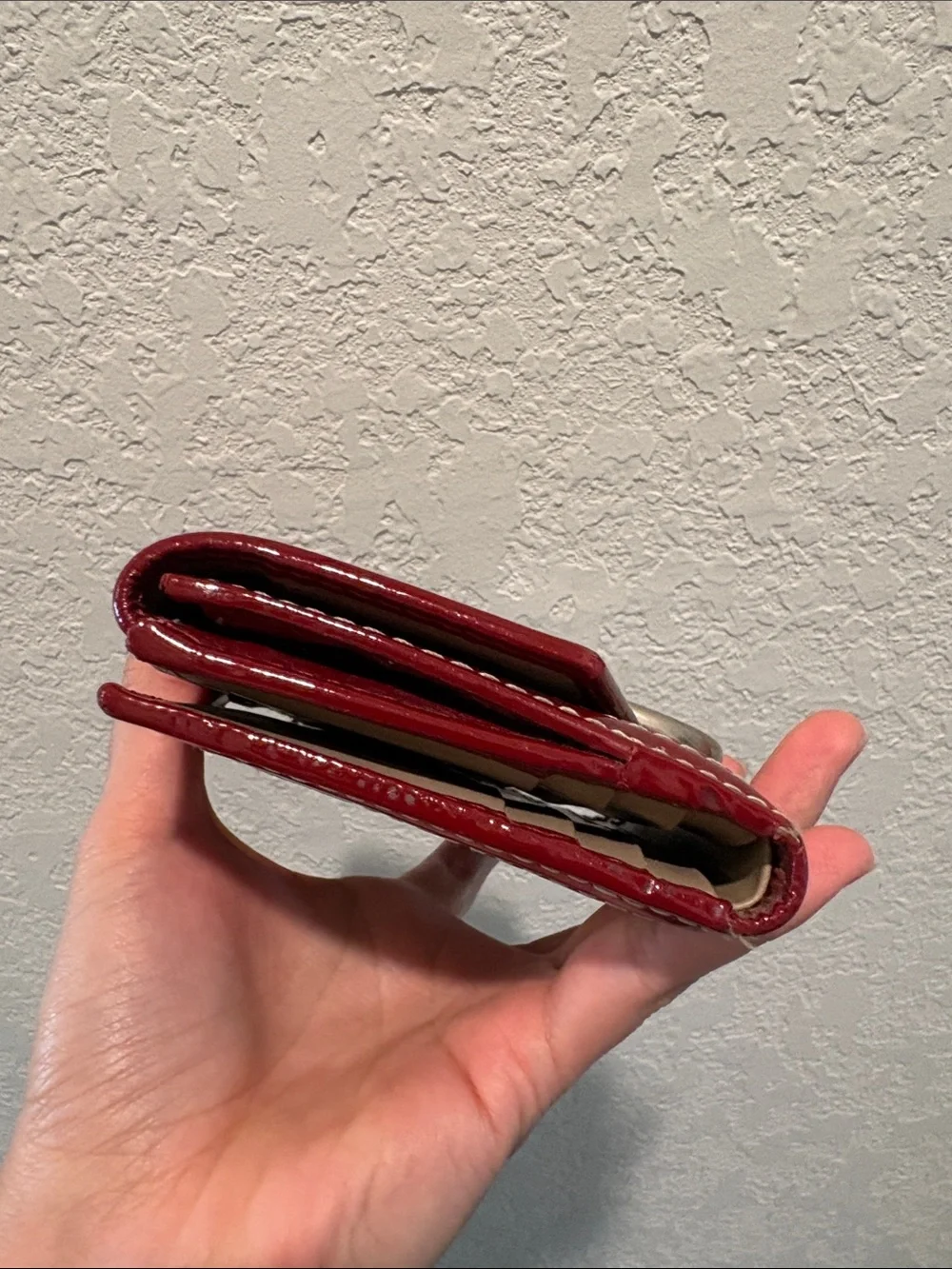Burberry Nova Check Plaid Wallet with Red Trim